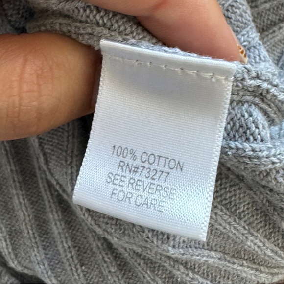 Croft & Barrow Grey Ribbed Turtleneck Long sleeve Pullover - Picture 5 of 6